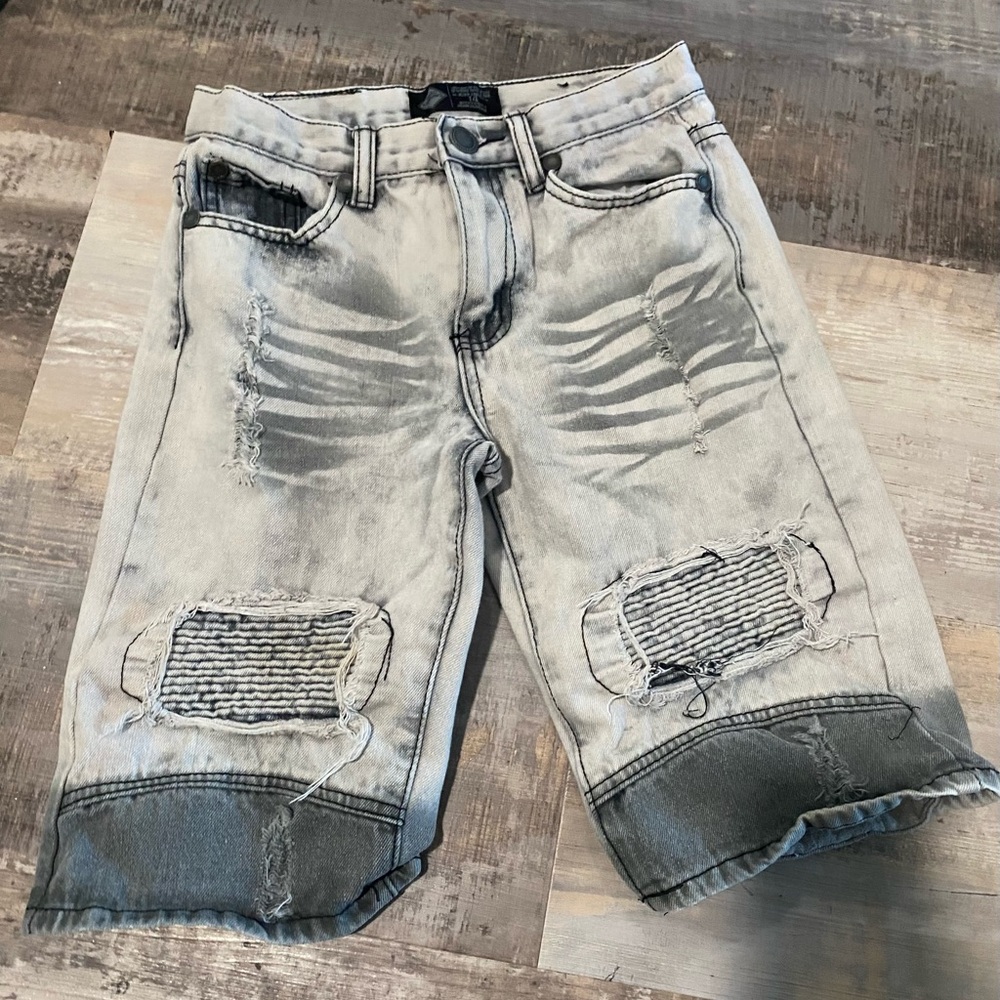 Trendy Distressed Road Narrows Kids Denim Shorts
